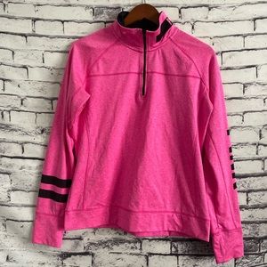 Victoria’s Secret Pink Half-Zip Pullover Heathered Pink/Black Size Large